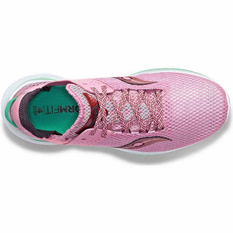 Women's Saucony Kinvara 14 Running Shoes Pink / Green | Australia S35612-M97