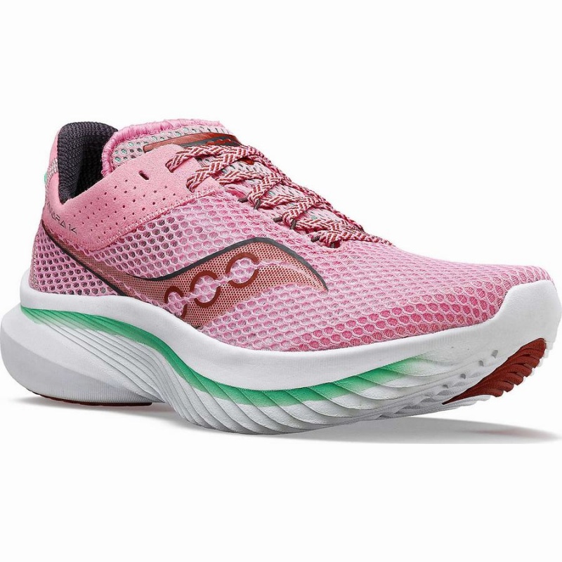 Women's Saucony Kinvara 14 Running Shoes Pink / Green | Australia S35612-M97