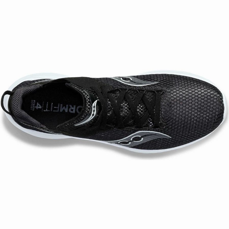 Women's Saucony Kinvara 14 Wide Running Shoes Black / White | Australia S71835-N70