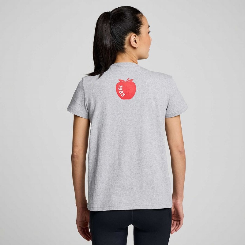 Women's Saucony New York Rested T Shirts Grey | Australia S14637-D27