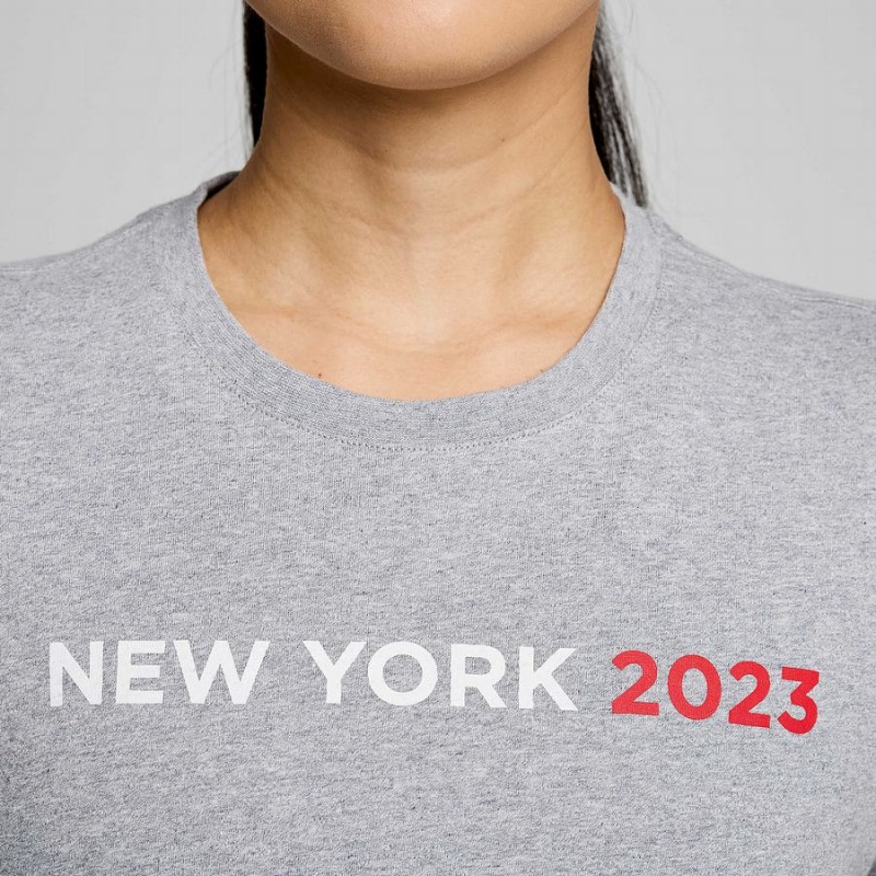 Women's Saucony New York Rested T Shirts Grey | Australia S14637-D27