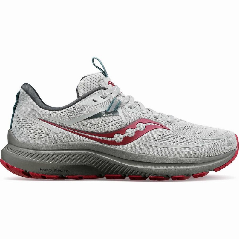 Women\'s Saucony Omni 21 Running Shoes Grey / Red | Australia S49173-B65