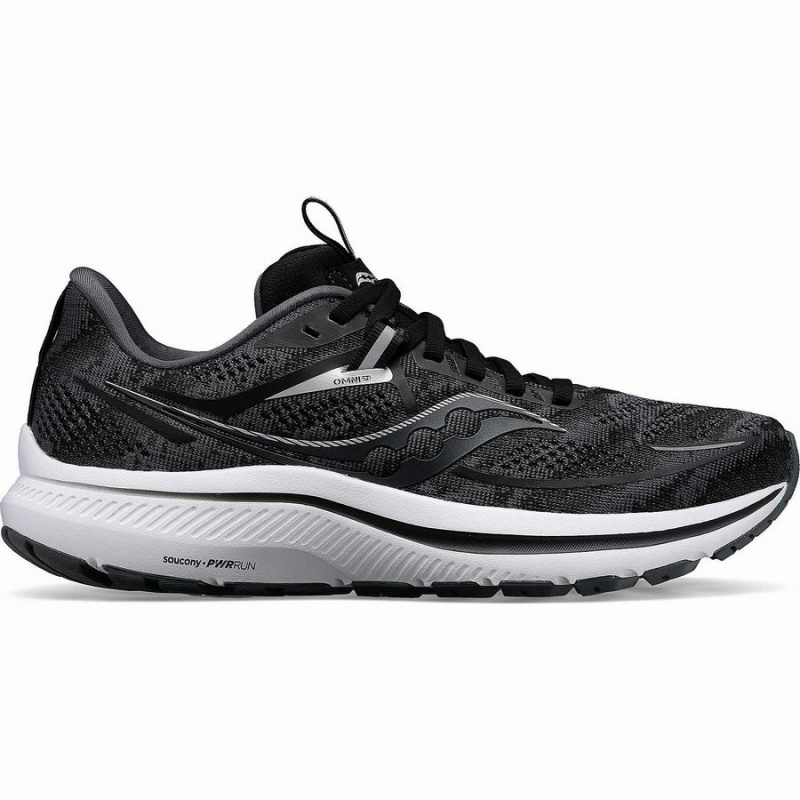 Women\'s Saucony Omni 21 Wide Running Shoes Black / White | Australia S79058-H61