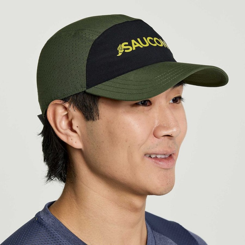 Women's Saucony Outpace Hats Dark Green | Australia S54297-Q87