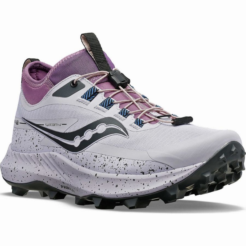 Women's Saucony Peregrine 13 ST Trail Running Shoes Purple / Grey | Australia S81307-H03