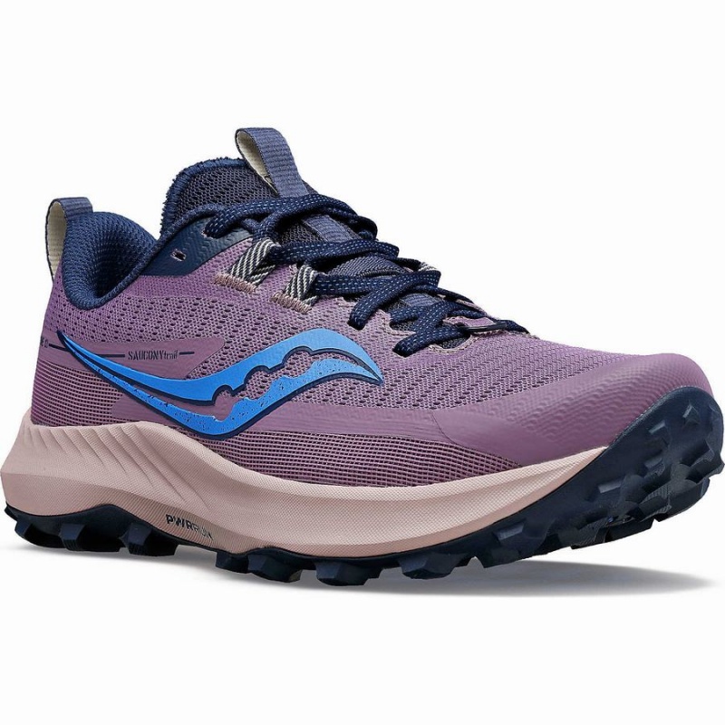 Women's Saucony Peregrine 13 Trail Running Shoes Purple / Navy | Australia S50192-J85