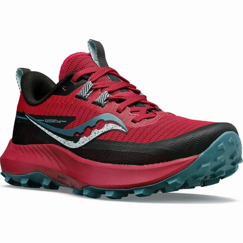 Women's Saucony Peregrine 13 Trail Running Shoes Red / Turquoise | Australia S37689-X70