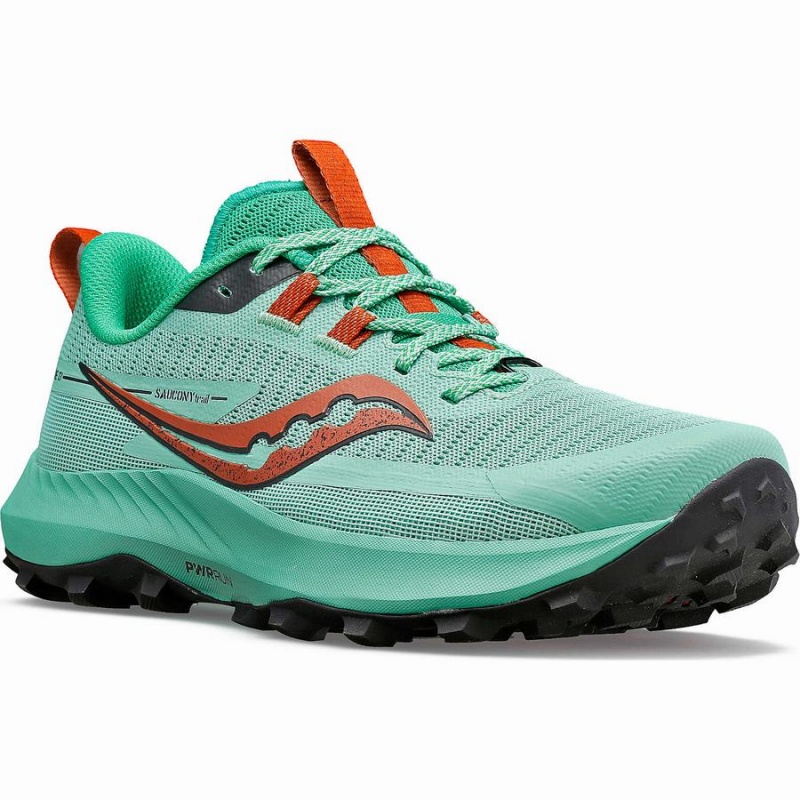 Women's Saucony Peregrine 13 Trail Running Shoes Turquoise / Orange | Australia S58604-B95