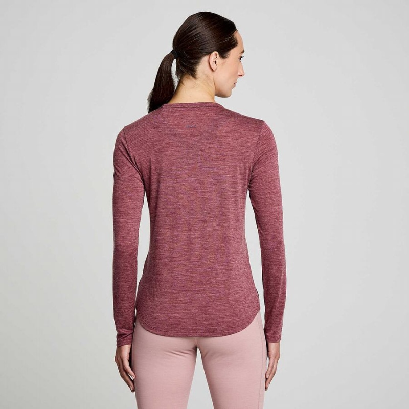 Women's Saucony Peregrine Merino Long Sleeve T Shirts Red | Australia S73401-A17