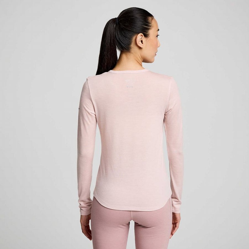 Women's Saucony Peregrine Merino Long Sleeve T Shirts Smoke Heather | Australia S32761-S07