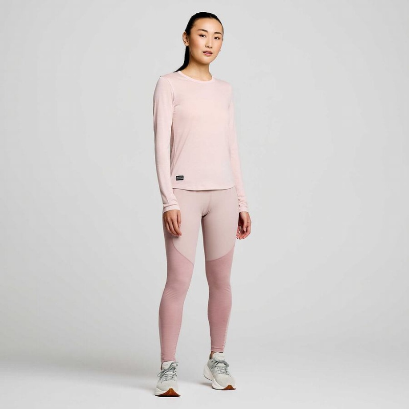 Women's Saucony Peregrine Merino Long Sleeve T Shirts Smoke Heather | Australia S32761-S07