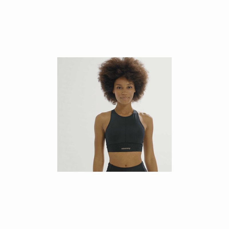 Women's Saucony Pinnacle Bra Top Bras Black | Australia S32468-W98