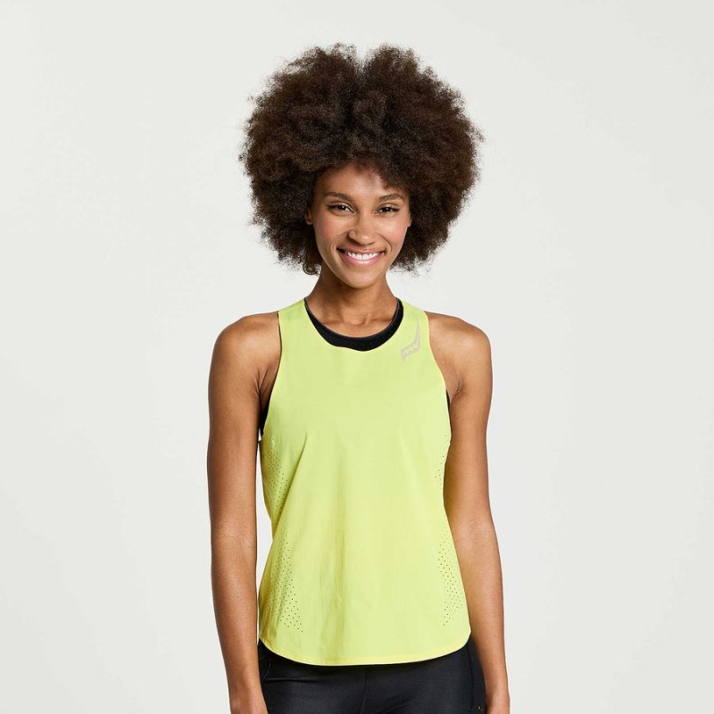 Women\'s Saucony Pinnacle Tank Tank Top Yellow | Australia S46719-S63