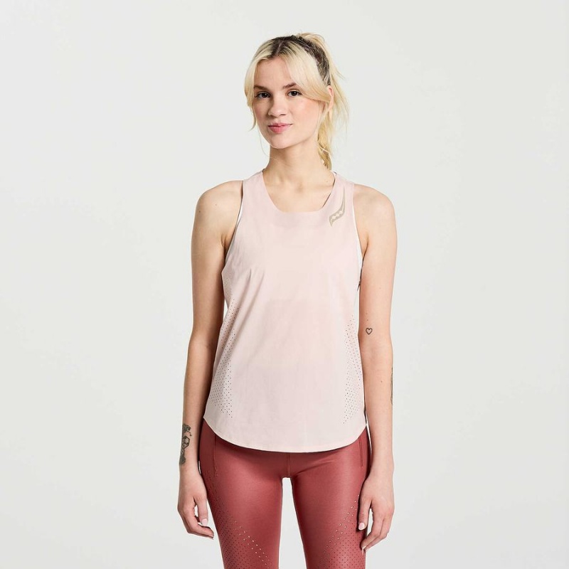 Women\'s Saucony Pinnacle Tank Top Rose | Australia S64203-Q79