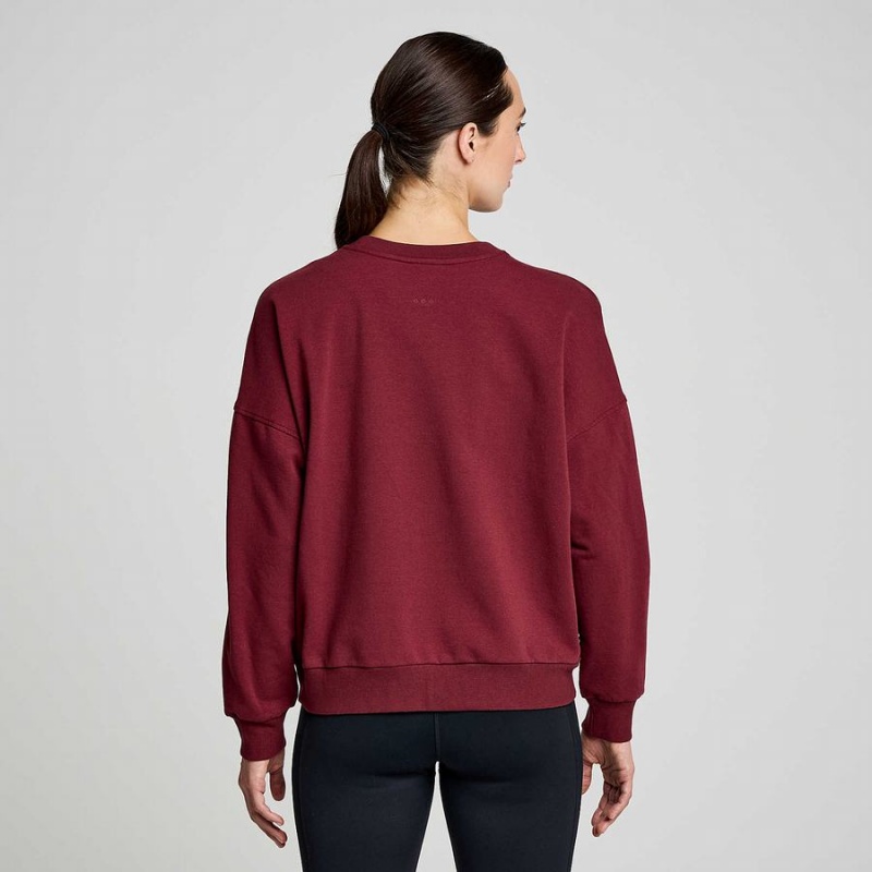 Women's Saucony Recovery Crew Sweatshirt Red | Australia S58197-J98