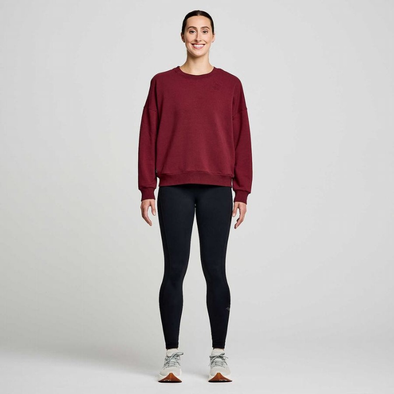 Women's Saucony Recovery Crew Sweatshirt Red | Australia S58197-J98