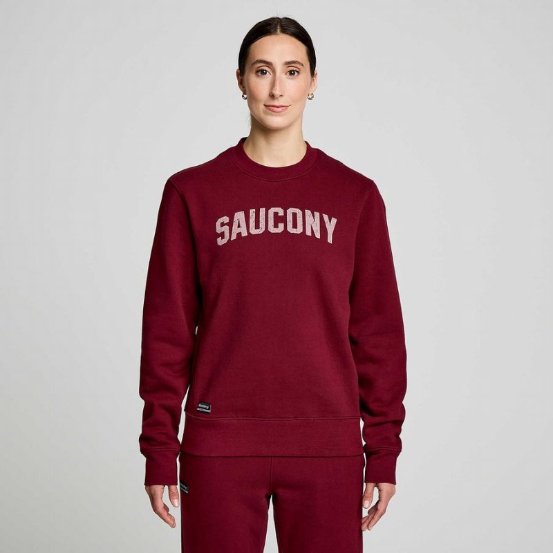 Women's Saucony Recovery Crew Sweatshirt Red | Australia S56928-Q59