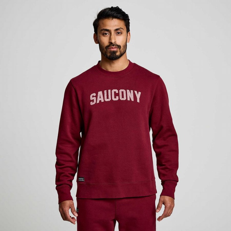 Women's Saucony Recovery Crew Sweatshirt Red | Australia S56928-Q59