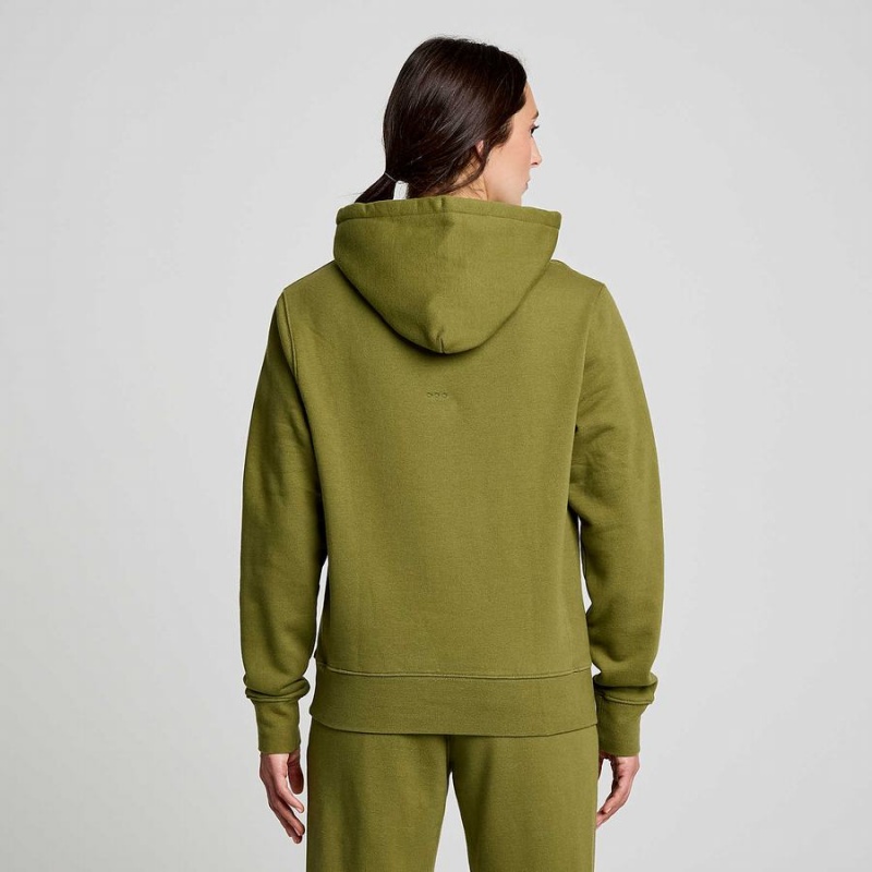 Women's Saucony Recovery Hoody Hoodie Khaki | Australia S68903-S87