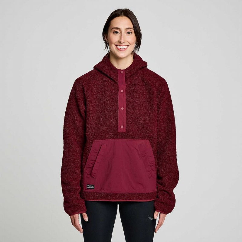 Women's Saucony Recovery Sherpa Pullover Red | Australia S34059-P03