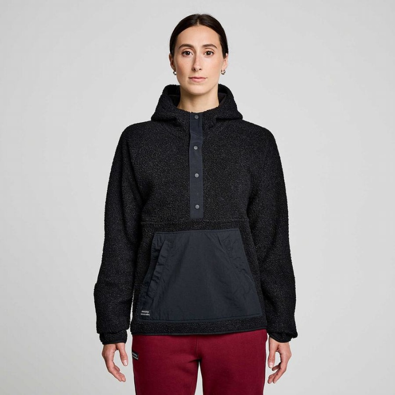 Women's Saucony Recovery Sherpa Pullover Black | Australia S96208-Z09