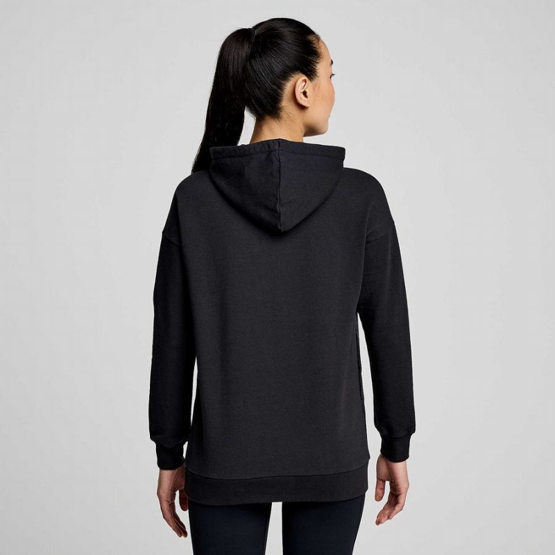 Women's Saucony Recovery Zip Tunic Hoodie Black | Australia S36912-B37