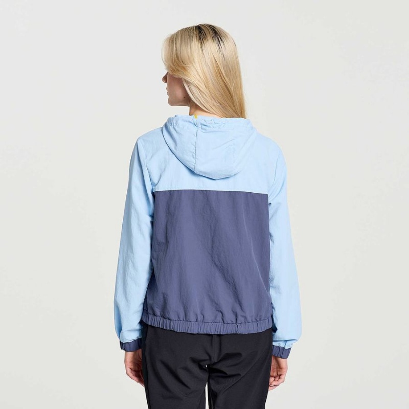 Women's Saucony Rested Anorak Tops Blue | Australia S54761-L91