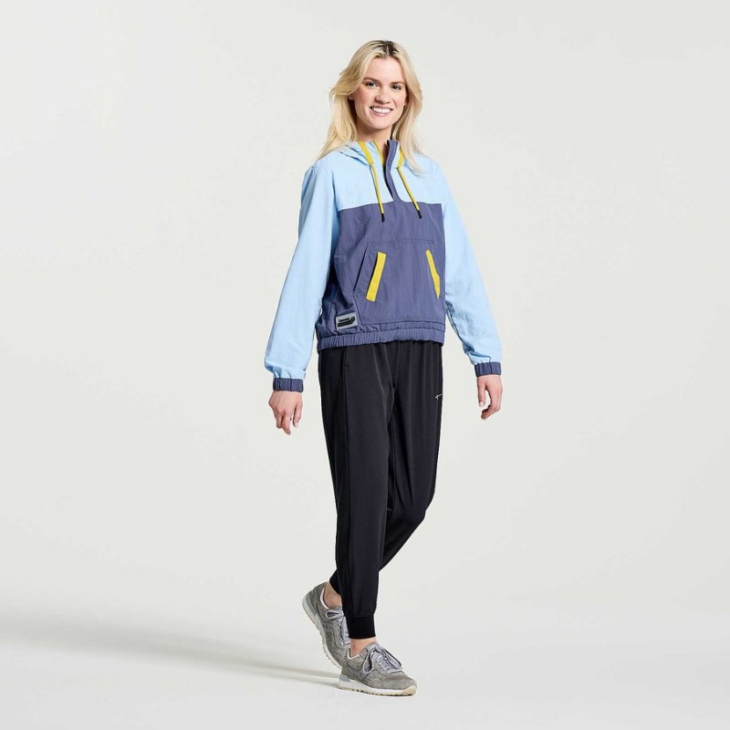 Women's Saucony Rested Anorak Tops Blue | Australia S54761-L91