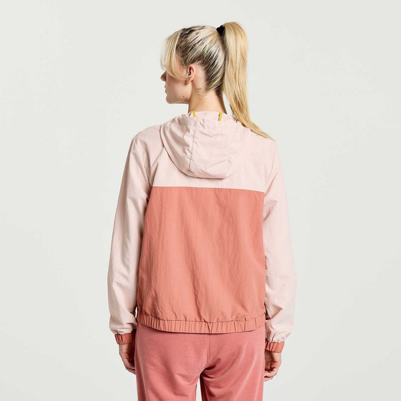 Women's Saucony Rested Anorak Tops Rose | Australia S05289-K67