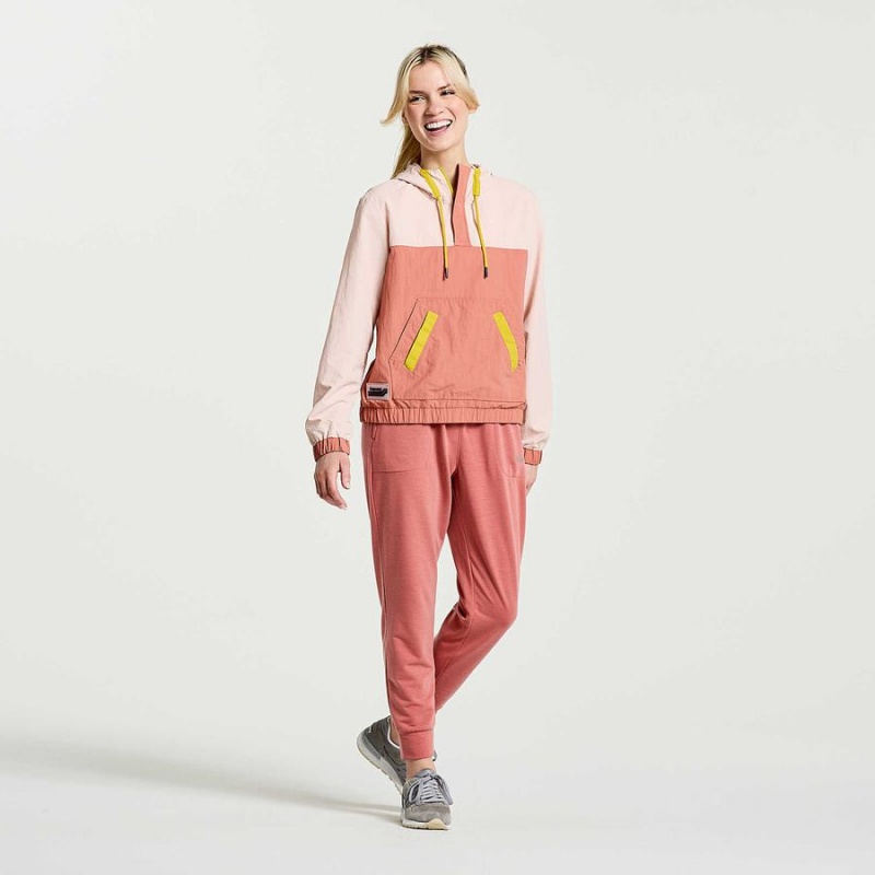 Women's Saucony Rested Anorak Tops Rose | Australia S05289-K67