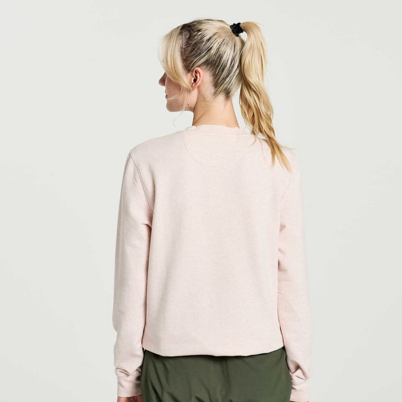 Women's Saucony Rested Crewneck Sweatshirt Rose | Australia S54327-K28