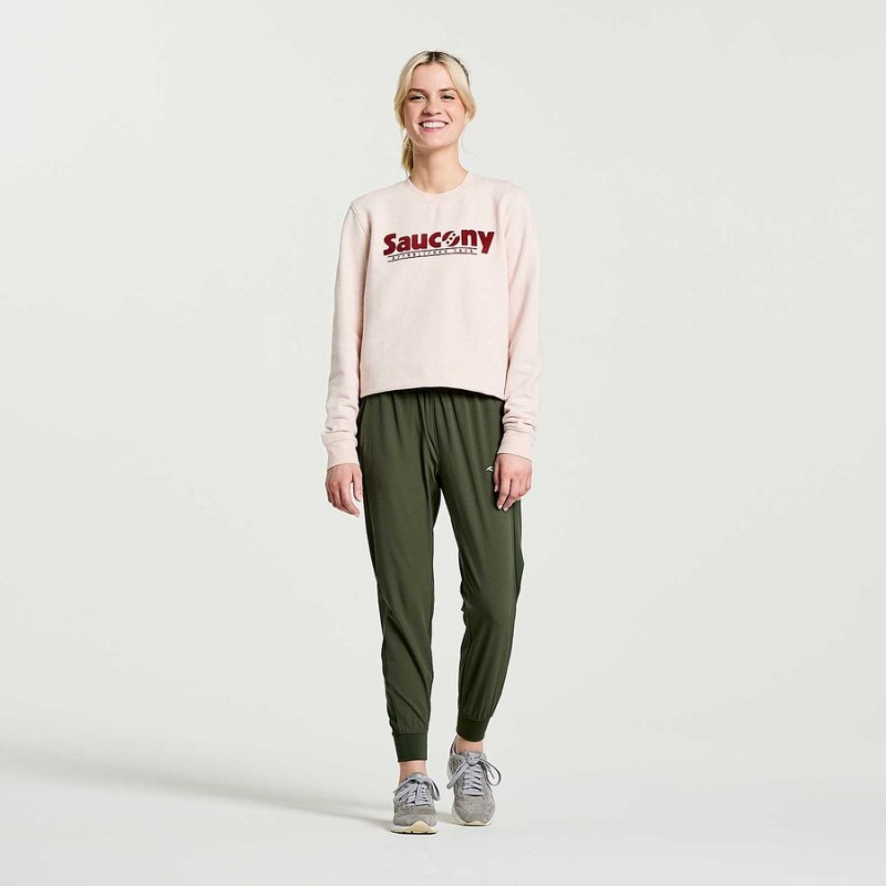 Women's Saucony Rested Crewneck Sweatshirt Rose | Australia S54327-K28