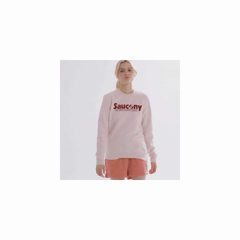 Women's Saucony Rested Crewneck Sweatshirt Rose | Australia S54327-K28