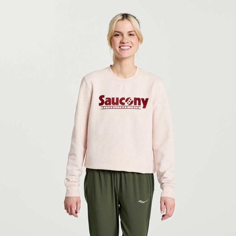 Women\'s Saucony Rested Crewneck Sweatshirt Rose | Australia S54327-K28