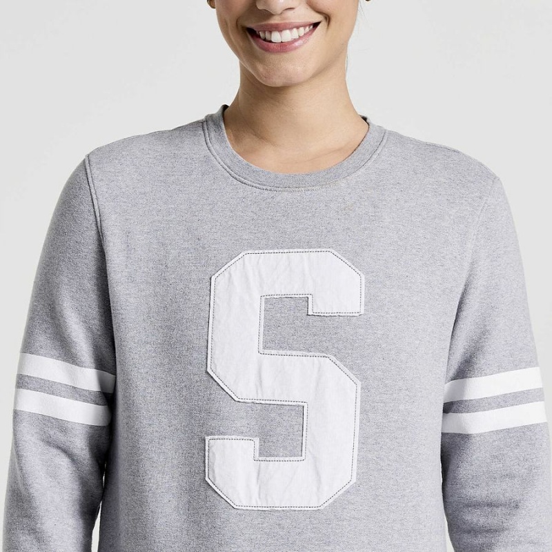 Women's Saucony Rested Crewneck Sweatshirt Light Grey | Australia S26015-L92