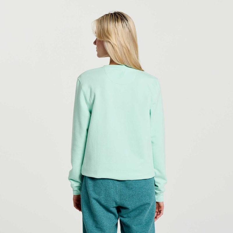 Women's Saucony Rested Crewneck Sweatshirt Turquoise | Australia S64315-Q05