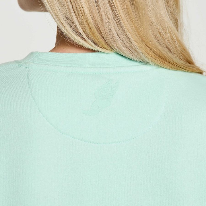 Women's Saucony Rested Crewneck Sweatshirt Turquoise | Australia S64315-Q05