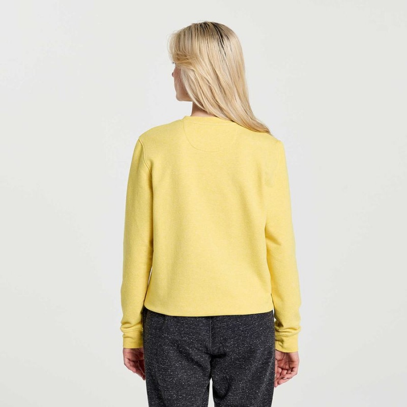 Women's Saucony Rested Crewneck Sweatshirt Yellow | Australia S32581-W26