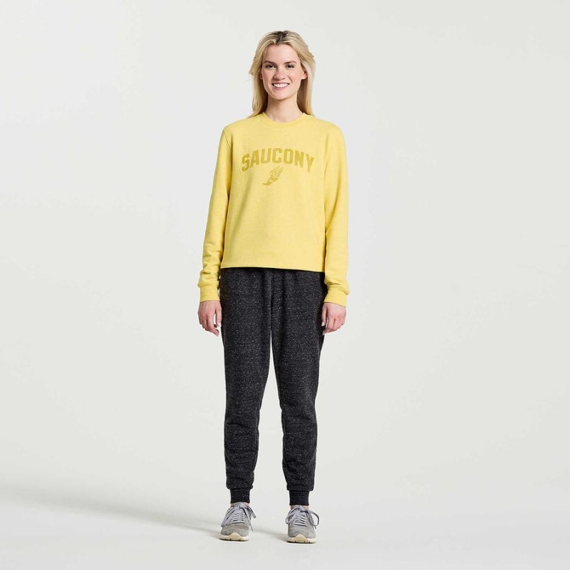 Women's Saucony Rested Crewneck Sweatshirt Yellow | Australia S32581-W26