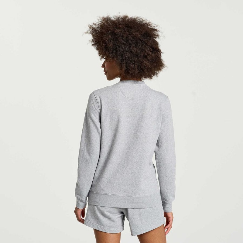 Women's Saucony Rested Crewneck Sweatshirt Light Grey | Australia S19627-E68