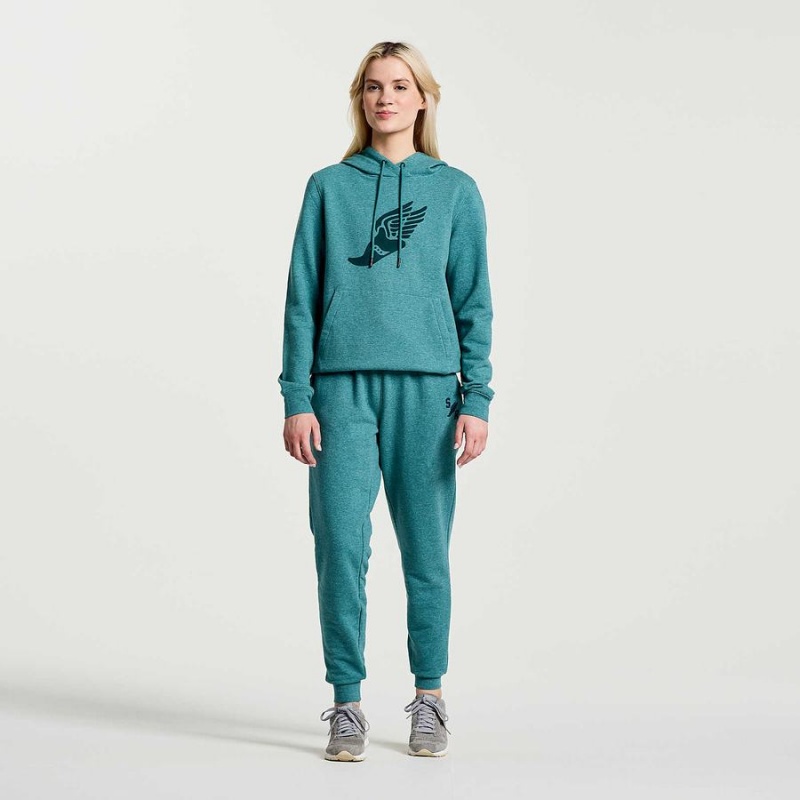 Women's Saucony Rested Hoodie Turquoise | Australia S53197-T46