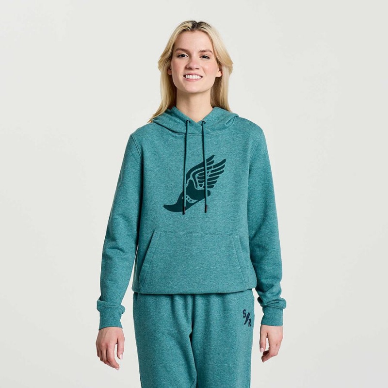 Women\'s Saucony Rested Hoodie Turquoise | Australia S53197-T46