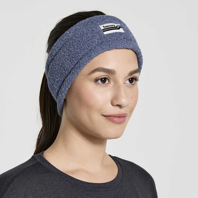 Women's Saucony Rested Sherpa Headband Navy | Australia S56412-P87