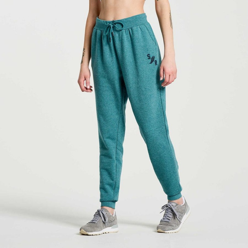 Women's Saucony Rested Sweatpants Turquoise | Australia S41589-R02