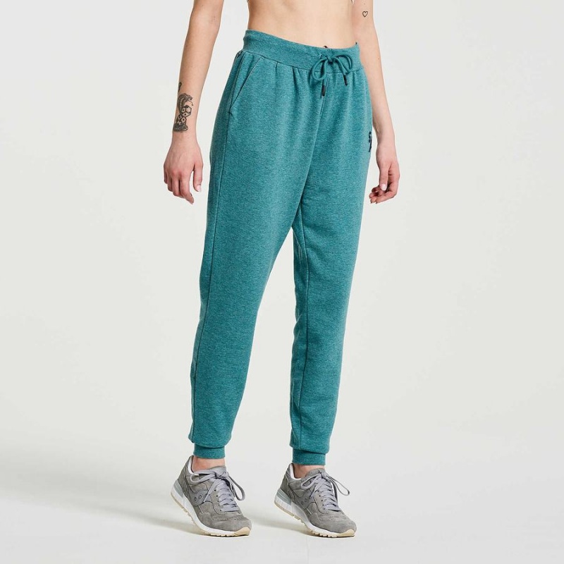 Women's Saucony Rested Sweatpants Turquoise | Australia S41589-R02