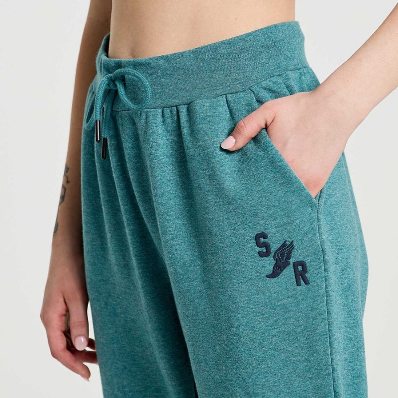 Women's Saucony Rested Sweatpants Turquoise | Australia S41589-R02