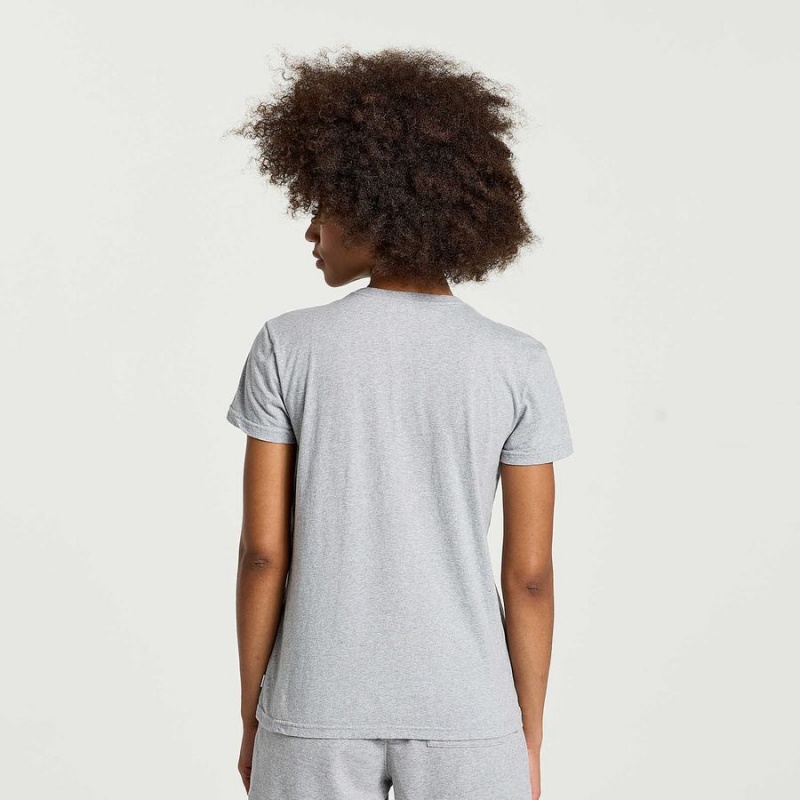 Women's Saucony Rested T Shirts Light Grey | Australia S02715-C29