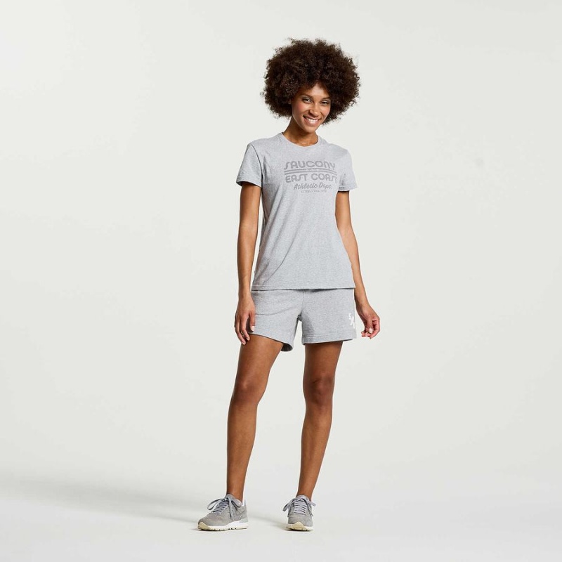 Women's Saucony Rested T Shirts Light Grey | Australia S02715-C29