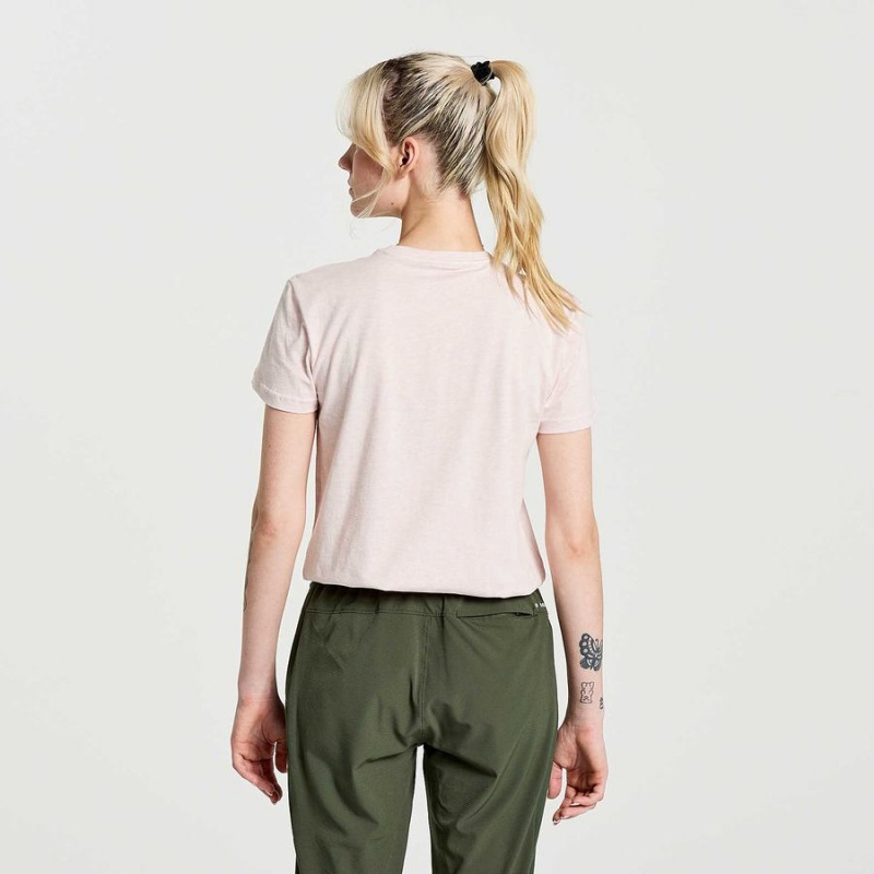 Women's Saucony Rested T Shirts Rose | Australia S53918-V80