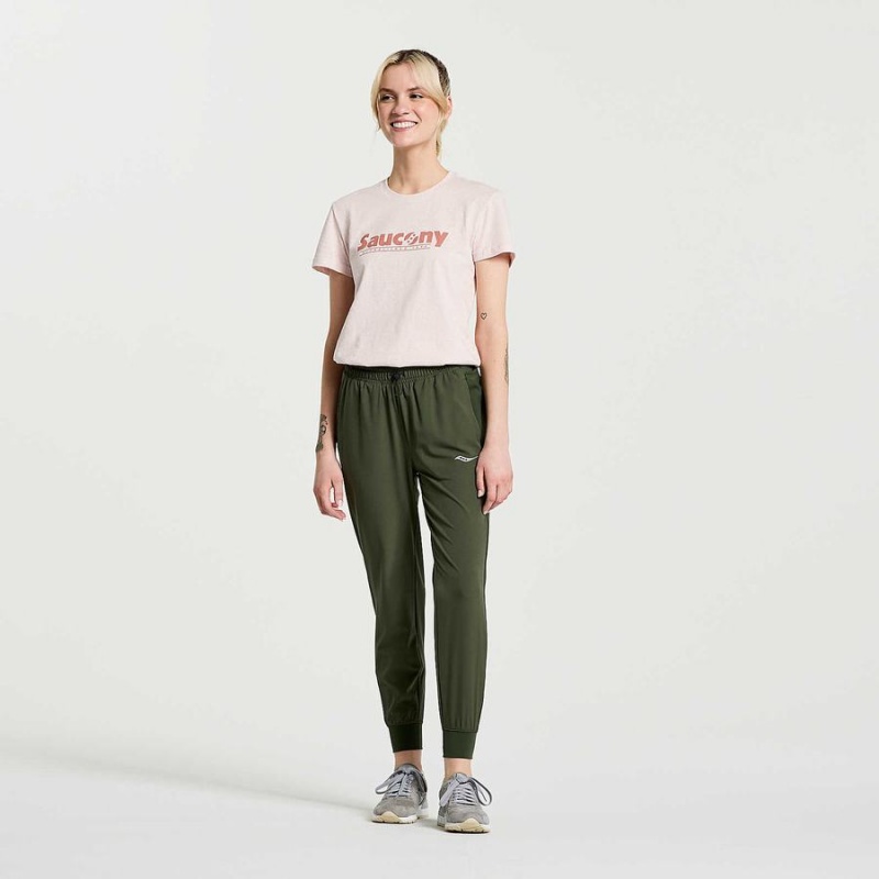 Women's Saucony Rested T Shirts Rose | Australia S53918-V80